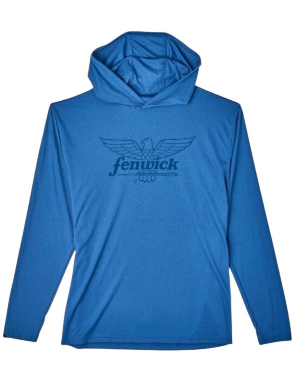 Fenwick Men's Performance Long Sleeve Hooded Sun Shirt River Blue Size XL NEW